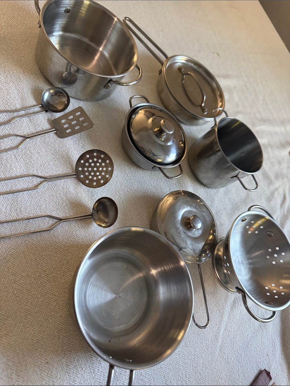 Mini Stainless Steel Kitchen Cookware Set / Toy Pots & Pans